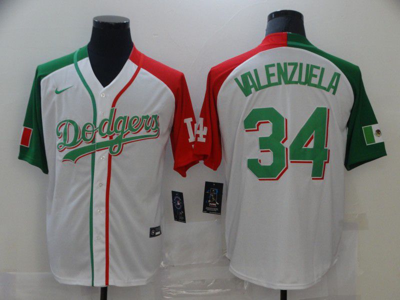 Men Los Angeles Dodgers #34 Valenzuela White Game 2021 Nike MLB Jersey
